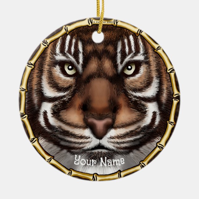 Tiger Bones  Ceramic Tree Decoration (Front)