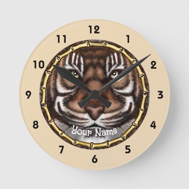 Tiger Bones  Round Clock (Front)
