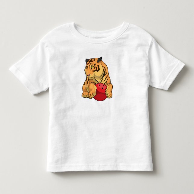 Tiger Bowling Bowling ball Toddler T-Shirt (Front)