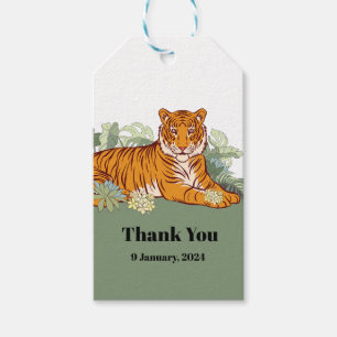 Tiger boy party, animal jungle gift tags