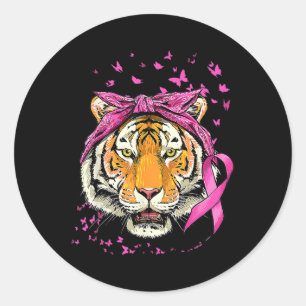 Tiger Breast Cancer Awareness Pink Ribbon Cancer S Classic Round Sticker