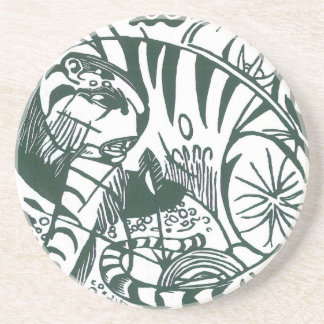 Tiger by Franz Marc, Vintage Expressionism Art Coaster