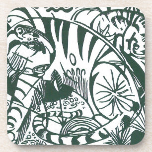 Tiger by Franz Marc, Vintage Expressionism Art Coaster