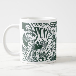 Tiger by Franz Marc, Vintage Expressionism Art Large Coffee Mug