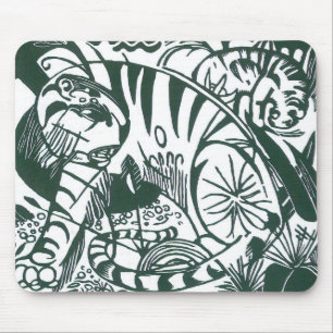 Tiger by Franz Marc, Vintage Expressionism Art Mouse Mat
