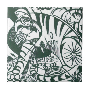 Tiger by Franz Marc, Vintage Expressionism Art Tile