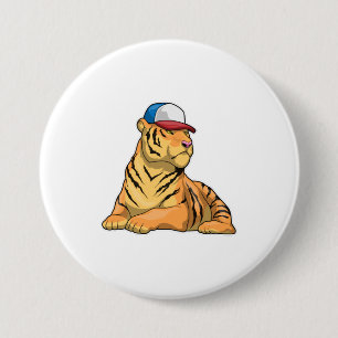 Tiger Cap 7.5 Cm Round Badge