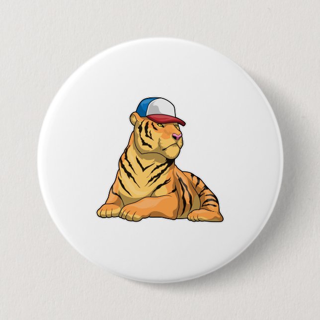 Tiger Cap 7.5 Cm Round Badge (Front)