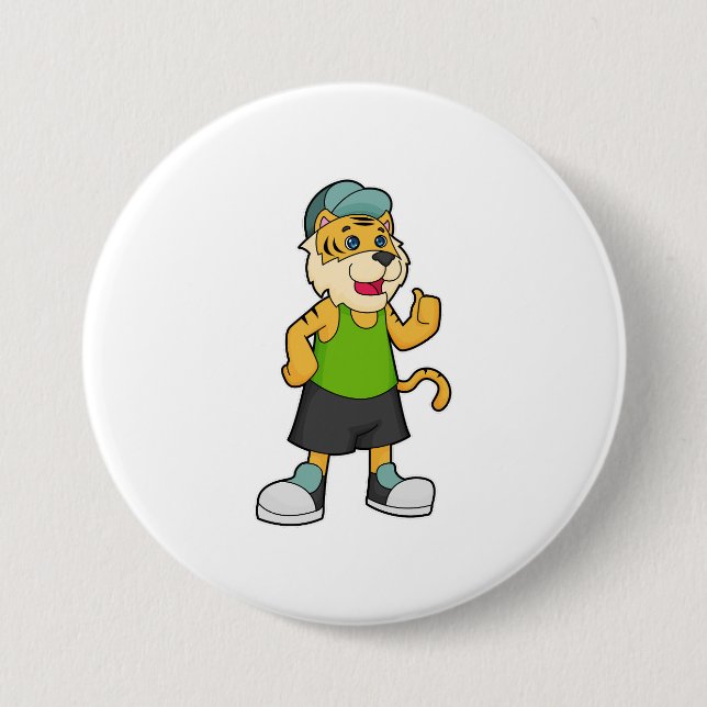 Tiger Cap 7.5 Cm Round Badge (Front)
