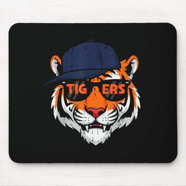 Tiger Cap Boys Youth Teen Kids Men Women Girls  Mouse Mat (Front)