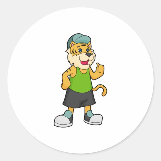 Tiger Cap Classic Round Sticker (Front)