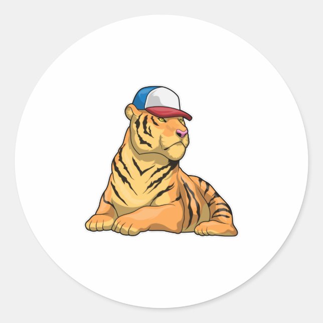 Tiger Cap Classic Round Sticker (Front)