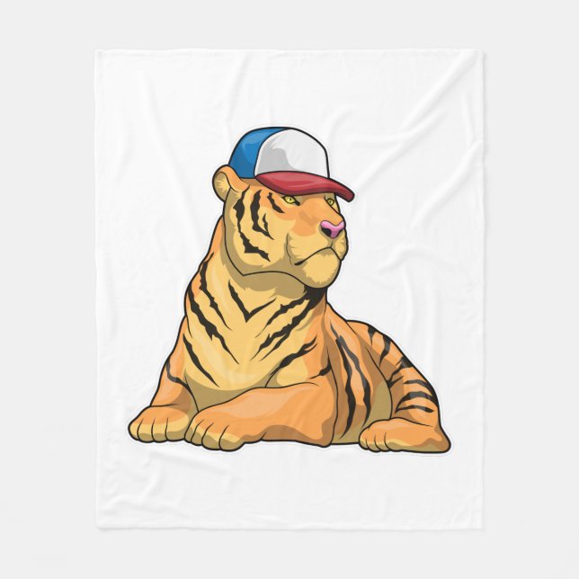 Tiger Cap Fleece Blanket (Front)