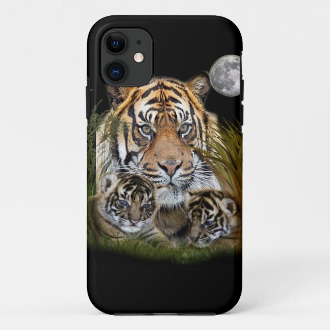 Tiger Cat and cubs phone cases (Back)