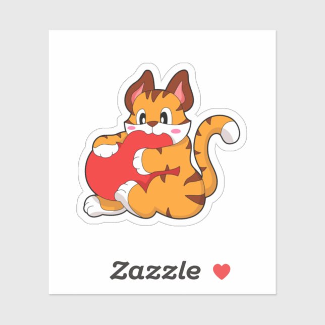 Tiger cat at Love with Heart.PNG (Sheet)