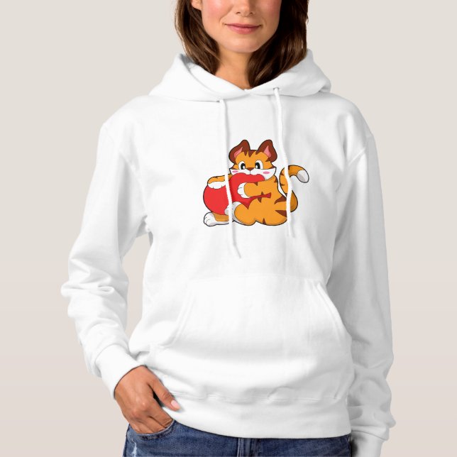 Tiger cat at Love with Heart.PNG Hoodie (Front)