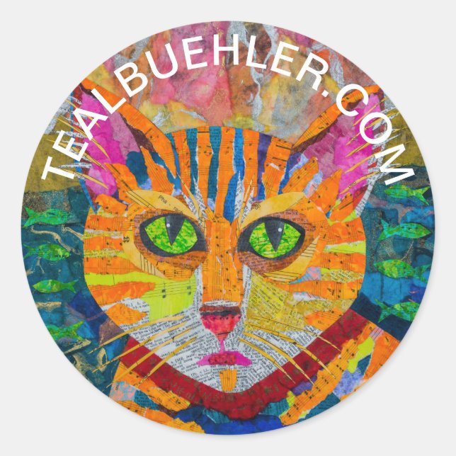 Tiger Cat Classic Round Sticker (Front)