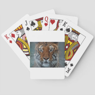 Tiger Cat Stripes Jungle Mist Animal Playing Cards