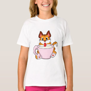Tiger cat with Cup of Milk.PNG T-Shirt