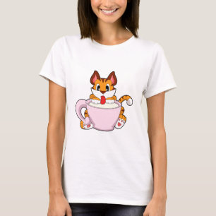 Tiger cat with Cup of Milk.PNG T-Shirt