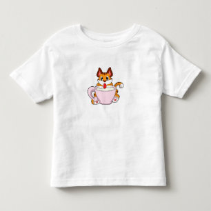 Tiger cat with Cup of Milk.PNG Toddler T-Shirt