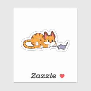 Tiger cat with Mouse