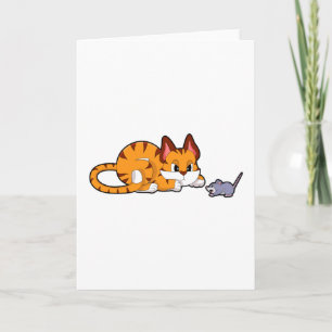 Tiger cat with Mouse Card