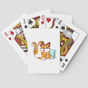 Tiger cat with Pillow Playing Cards