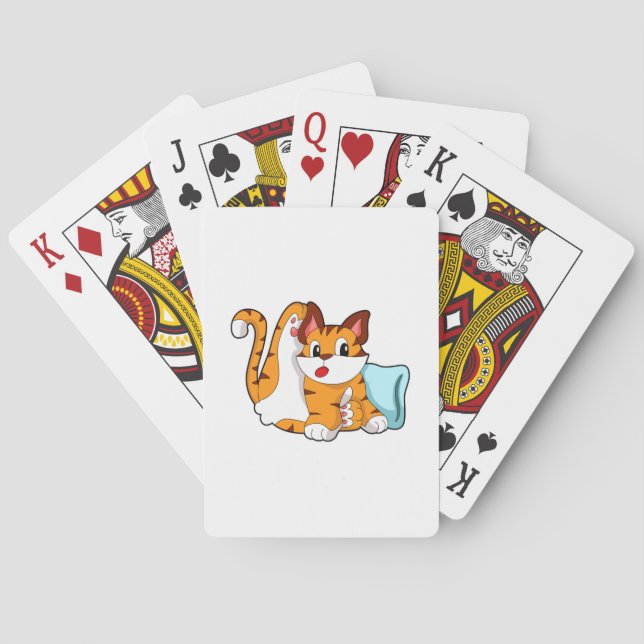 Tiger cat with Pillow Playing Cards (Back)