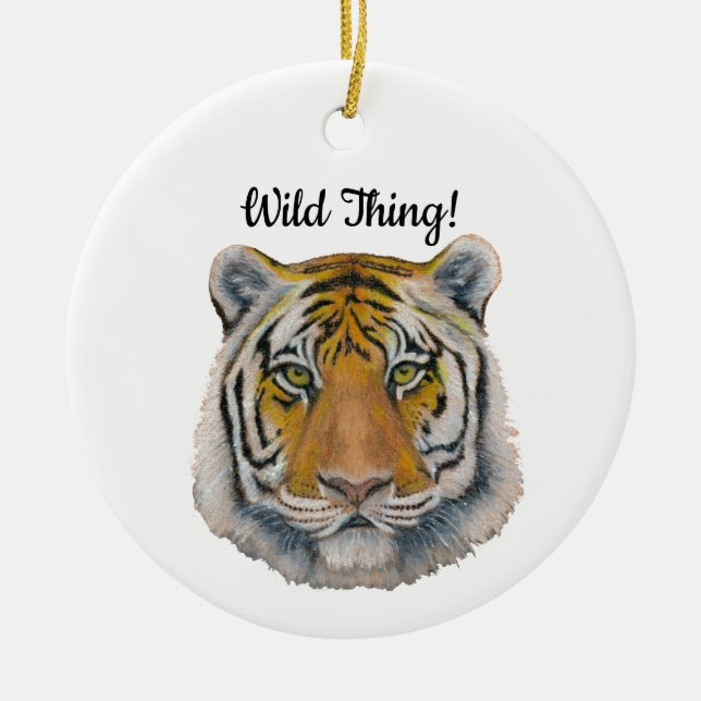 Tiger Ceramic Tree Decoration (Front)