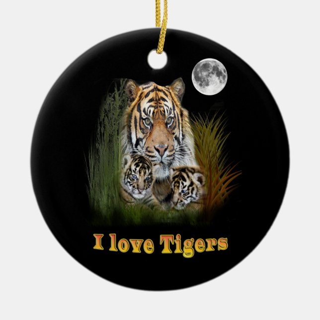 Tiger Ceramic Tree Decoration (Front)
