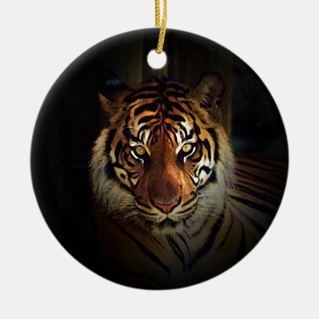 Tiger Ceramic Tree Decoration (Front)
