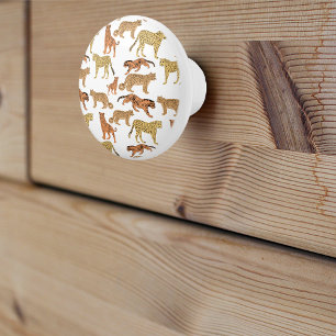 Tiger, Cheetah and Leopard Ceramic Knob