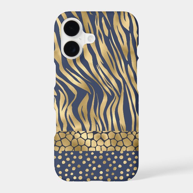 Tiger Chic Gold Chic Stylish Case-Mate iPhone Case (Back)