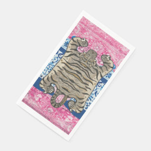 Tiger Chinoiserie Ginger Jar jars paper   Napkin