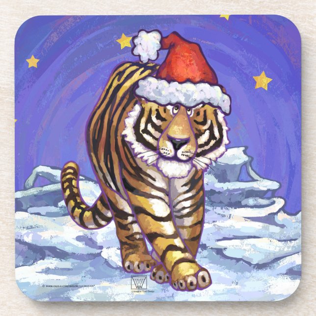 Tiger Christmas Coaster (Front)