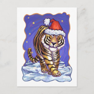 Tiger Christmas Holiday Postcard