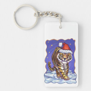 Tiger Christmas Key Ring