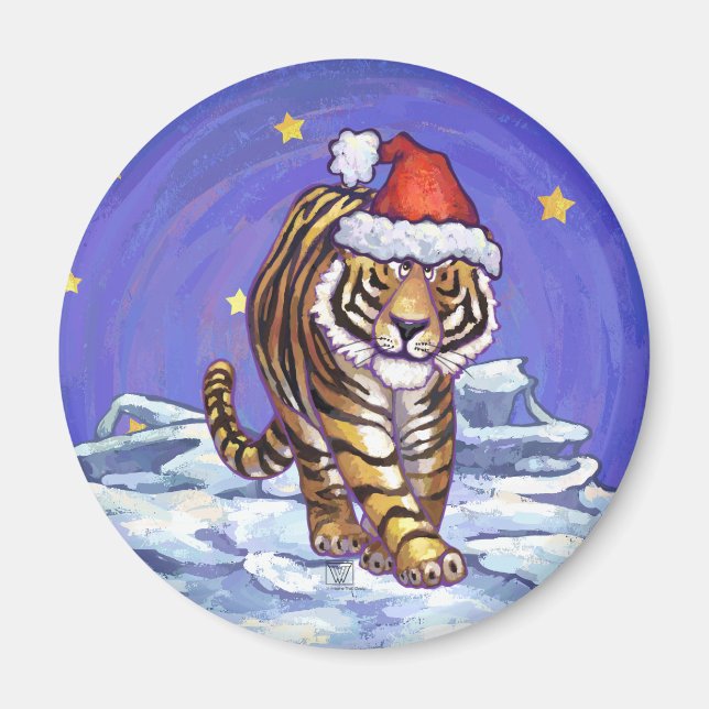 Tiger Christmas Magnet (Front)