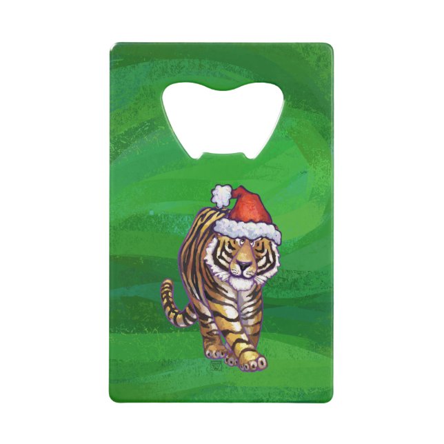 Tiger Christmas On Green (Front)
