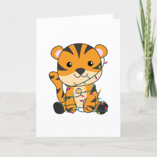 Tiger Christmas Snow Winter Animals Tiger Adult Cl Holiday Card
