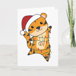 Tiger Christmas Snow Winter Animals Tiger Card