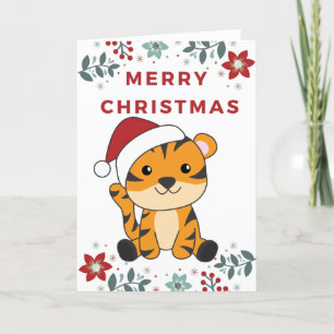 Tiger Christmas Snow Winter Animals Tiger Holiday 