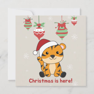 Tiger Christmas Snow Winter Animals Tiger Invitati Invitation
