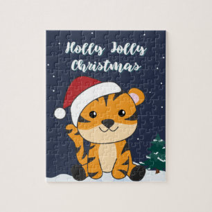Tiger Christmas Snow Winter Animals Tiger Jigsaw P Puzzle
