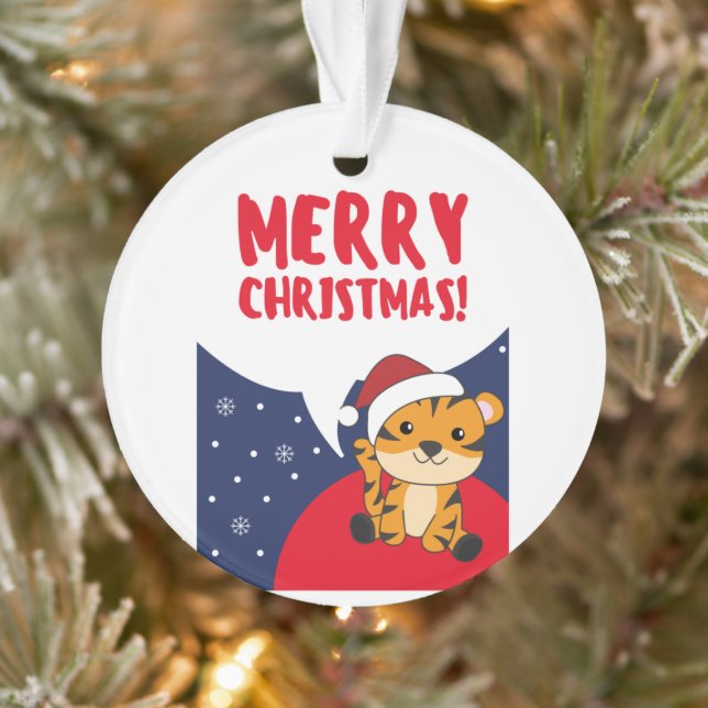 Tiger Christmas Snow Winter Animals Tiger Ornament (Tree)