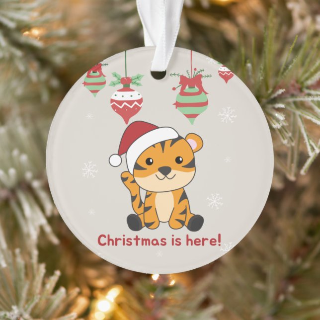 Tiger Christmas Snow Winter Animals Tiger Ornament (Tree)