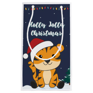 Tiger Christmas Snow Winter Animals Tiger Small Gi Gift Bag