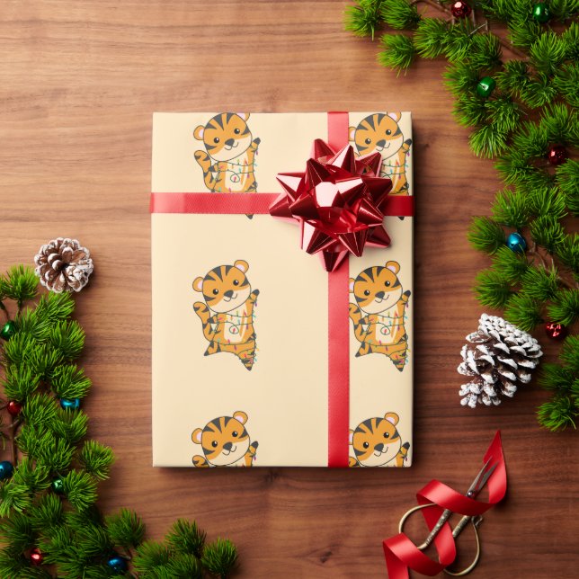 Tiger Christmas Snow Winter Animals Tiger Wrapping Wrapping Paper (Holiday Gift)