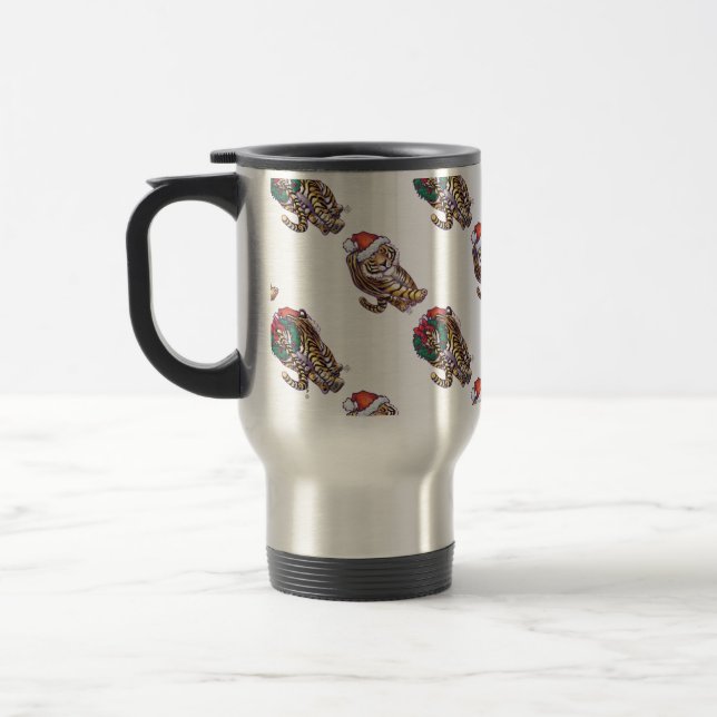 Tiger Christmas Travel Mug (Left)